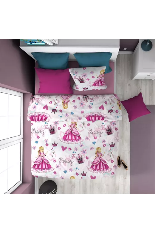 ΠΑΠΛΩΜΑ ΕΜΠΡΙΜΕ kids Princess 390 160X240 Pink 70/30 Cott/Pol