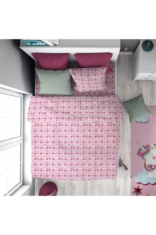 ΠΑΠΛΩΜΑ ΕΜΠΡΙΜΕ kids Fox 525 160X240 Pink 100% Cotton
