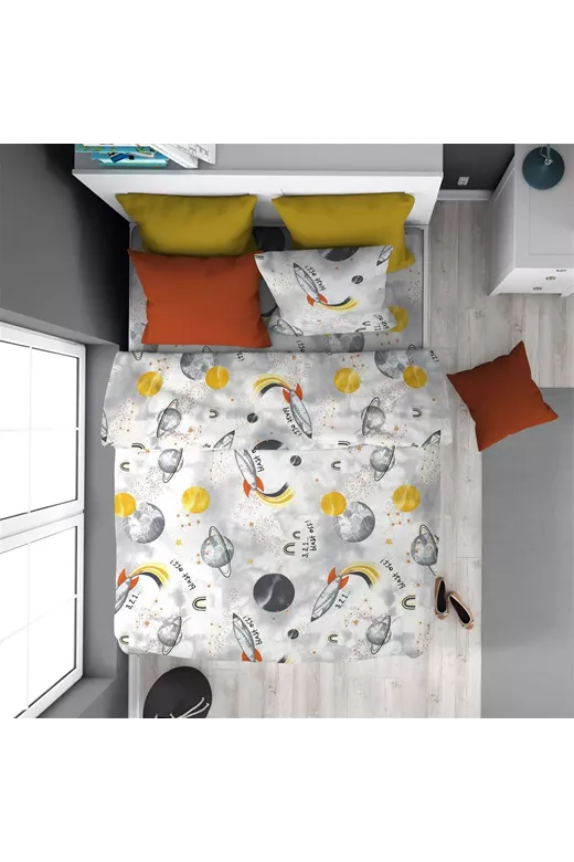 ΠΑΠΛΩΜΑ ΕΜΠΡΙΜΕ kids Spaceship 187 160X240 Grey Cotton 100%
