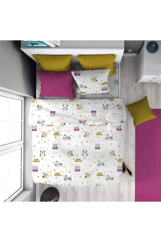 ΠΑΠΛΩΜΑ ΕΜΠΡΙΜΕ kids Sweet Dreams 553 160X240 White-Pink 100% Cotton