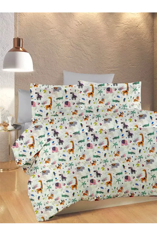 ΠΑΠΛΩΜΑ ΕΜΠΡΙΜΕ kids Zoo 556 160X240 White-Multi 100% Cotton