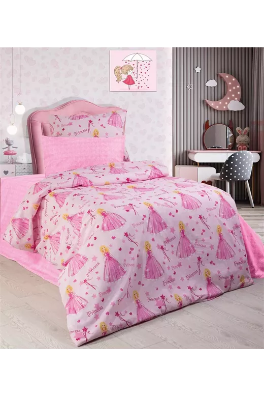 ΠΑΠΛΩΜΑ ΕΜΠΡΙΜΕ kids Princess 392 160X240 Pink 70/30 Cott/Pol