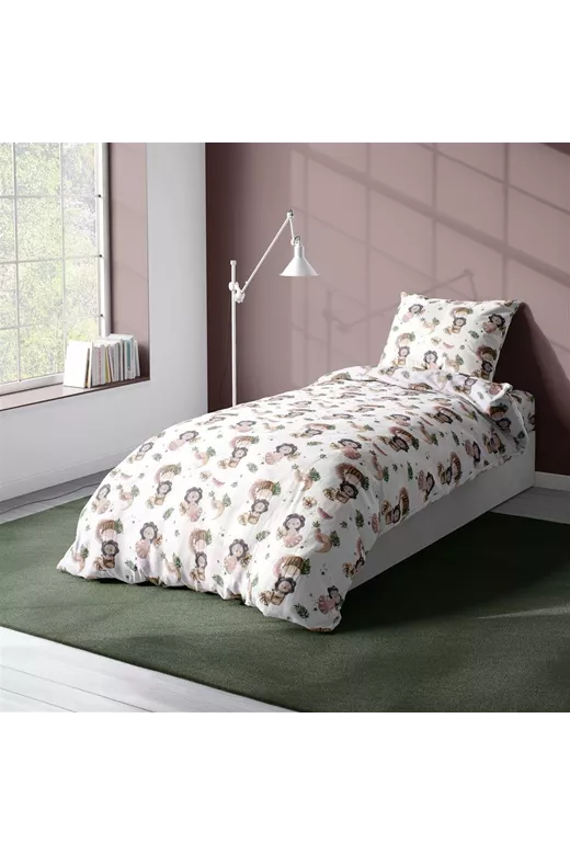 Πάπλωμα Εμπριμέ kids Lion 532 160X240 Beige 100% Cotton