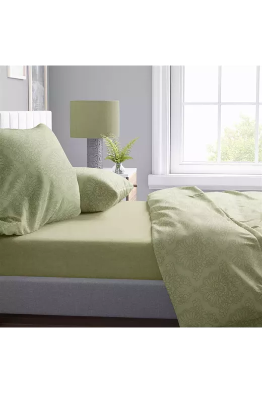 Πάπλωμα Εμπριμέ Άρτεμις 704 220X240 Light Olive 100% Cotton