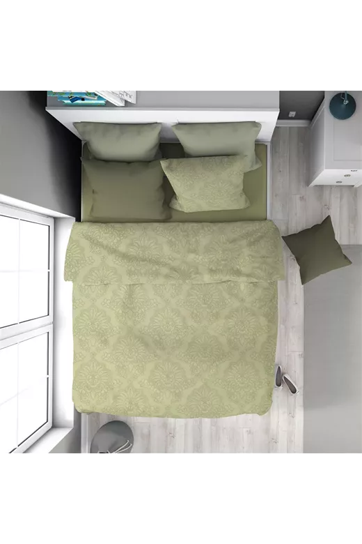 Πάπλωμα Εμπριμέ Άρτεμις 704 160X240 Light Olive 100% Cotton