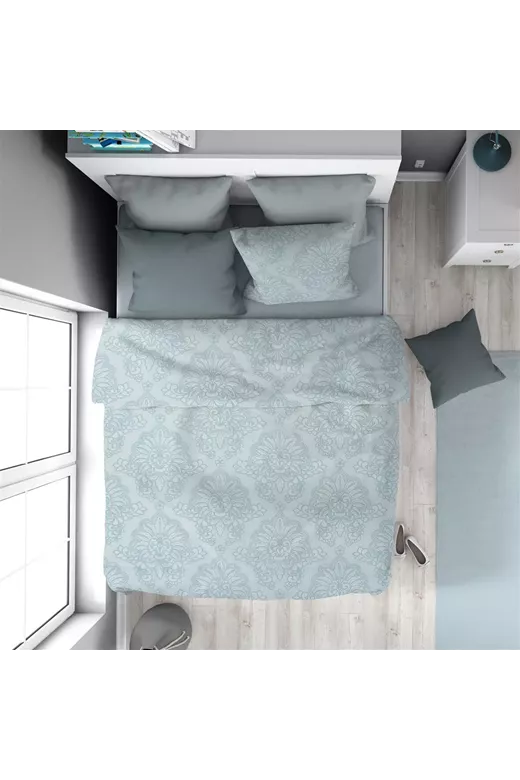 Πάπλωμα Εμπριμέ Άρτεμις 705 160X240 Light Blue-Grey 100% Cotton