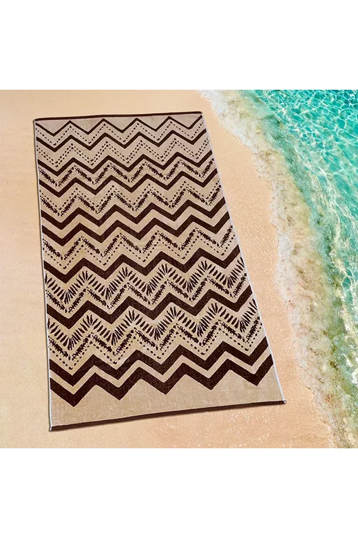 LINO ΠΕΤΣΕΤΑ ΘΑΛΑΣΣΗΣ ZIGZAGE BROWN 86X160