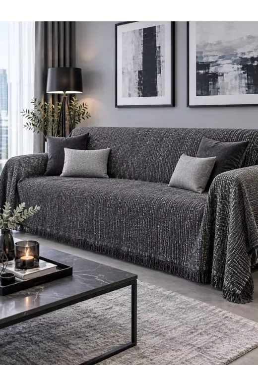 Σετ ριχτάρια chenille τριών τεμαχίων Christy Black