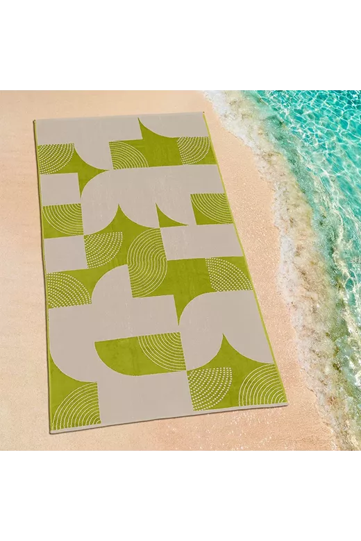 LINO ΠΕΤΣΕΤΑ ΘΑΛΑΣΣΗΣ GEOMETRICO LGREY-GREEN 86X160
