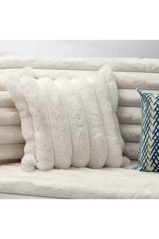 LINO Ριχτάρι Καναπέ Διθέσιο 180x250 Γούνα Natt Off White