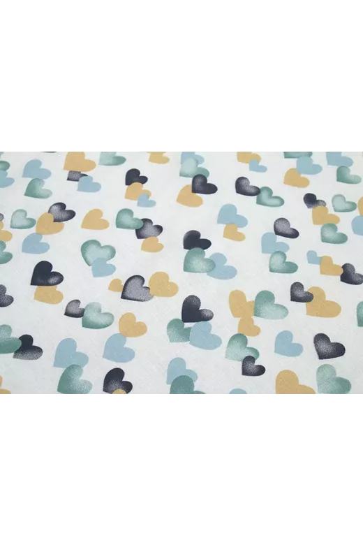 ΠΑΝΑ ΧΑΣΕΣ bebe Hearts 11 80X80 Grey-Green Cotton 100%