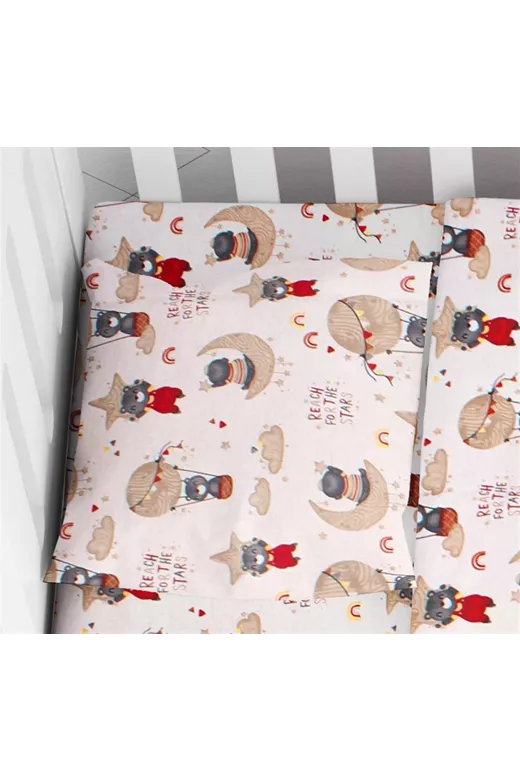 ΜΑΞΙΛΑΡΟΘΗΚΗ ΕΜΠΡΙΜΕ bebe Reach the stars 190 35X45 Beige Cotton 100%
