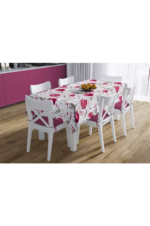 ΑΛΕΚΙΑΣΤΟ ΣΕΤ 2 τεμ (ΤΡΑΠ/ΛΟ 140X140/ΤΡΑΒΕΡΣΑ 40X140) Pomegranate 458 White Cott/Pol 70/30