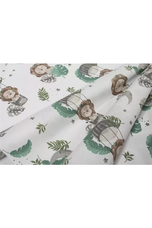 Πάνα Χασέ bebe Lion 534 80X80 Green 100% Cotton