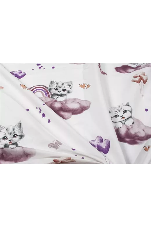 Σεντονάκι Λίκνου bebe Kitten 561 80X110 Mauve 100% Cotton