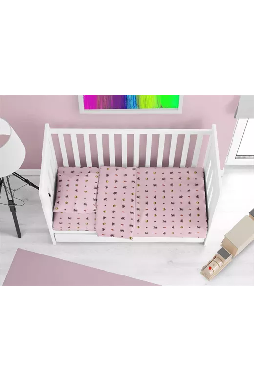 Κατωσέντονο Με Λάστιχο bebe Looney Tunes 39 0,70X1,40X0,15 Pink 100% Cotton Flannel