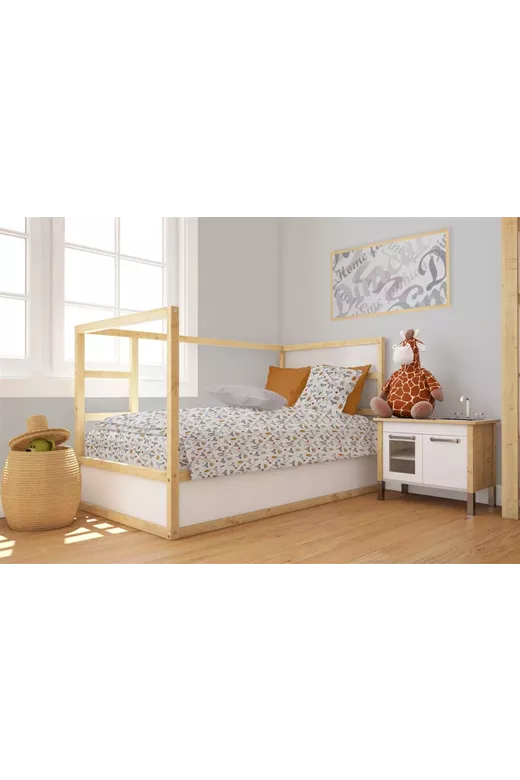 Παπλωματοθήκη Εμπριμέ bebe Fox 527 120X160 Grey 100% Cotton