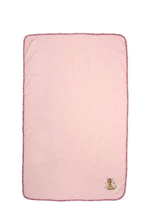 Κουβέρτα Πικέ Με Κέντημα bebe Giraffe 171 80X110 Pink 100% Cotton