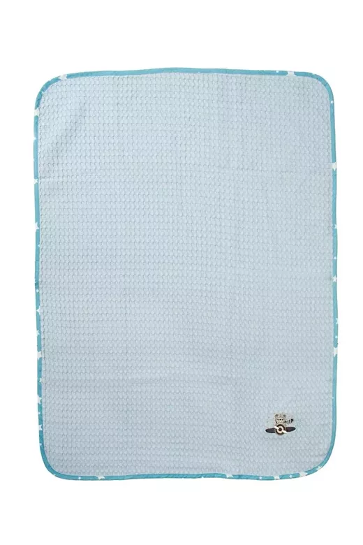 Κουβέρτα Πικέ Με Κέντημα bebe Aviator 183 80X110 Sky Blue 100% Cotton