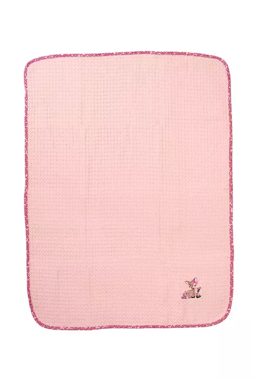 Κουβέρτα Πικέ Με Κέντημα bebe Deer 196 80X110 Pink 100% Cotton