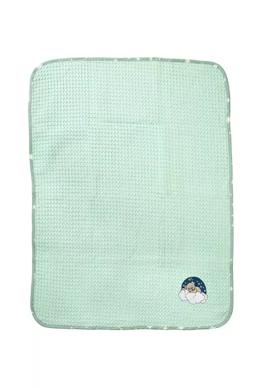 Κουβέρτα Πικέ Με Κέντημα bebe Cloudy Bear 178 100X160 Mint 100% Cotton