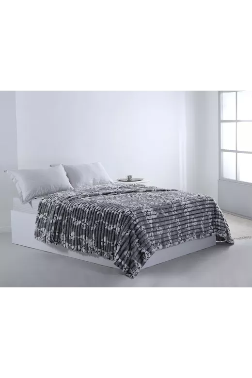 Flannel κουβέρτα 2502 (220cm x 240cm) γκρί