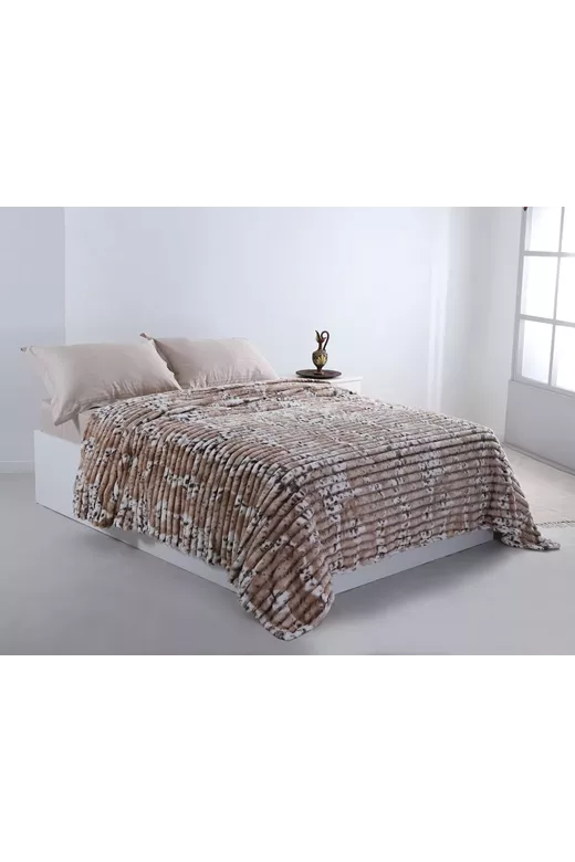 Flannel κουβέρτα 2502 (160cm x 220cm) μπέζ