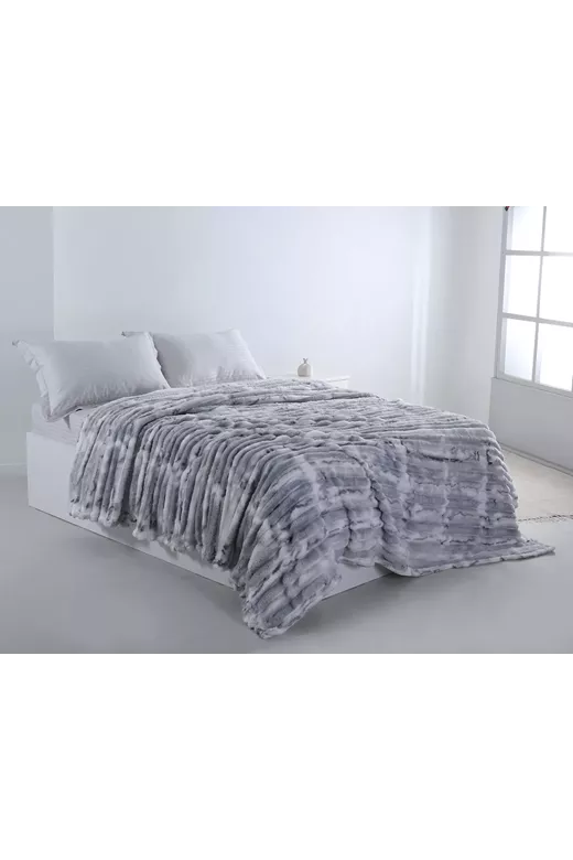 Flannel κουβέρτα 014 (160cm x 240cm) γκρί