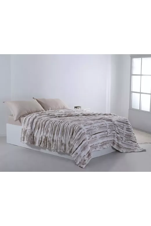 Flannel κουβέρτα 014 (220cm x 240cm) μπέζ