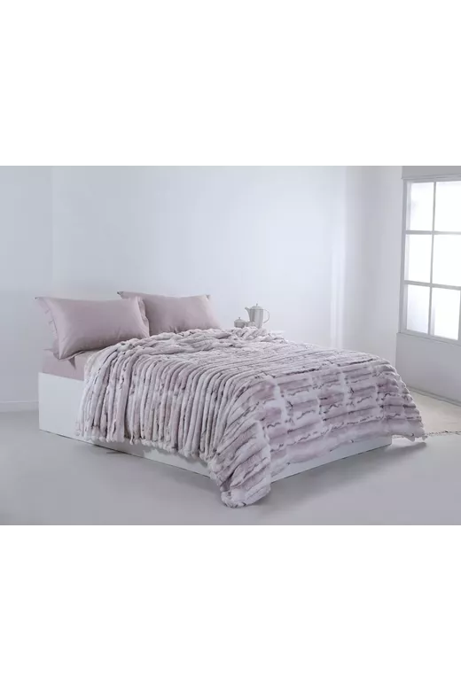 Flannel κουβέρτα 014 (160cm x 240cm) ρόζ