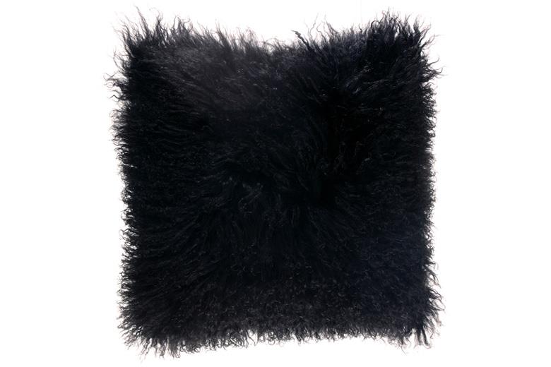 Χειροποίητο γούνινο μαξιλάρι Tapicap Mongolian Black