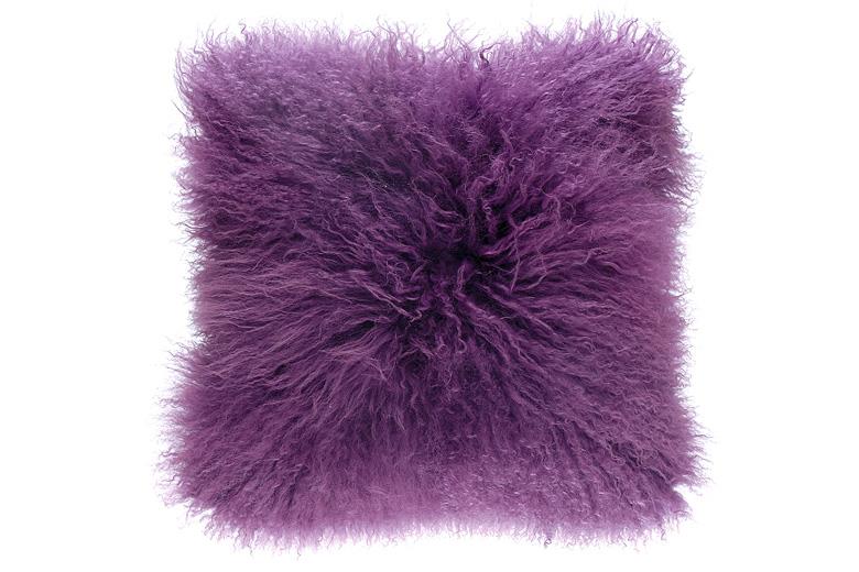 Χειροποίητο γούνινο μαξιλάρι Tapicap Mongolian Purple