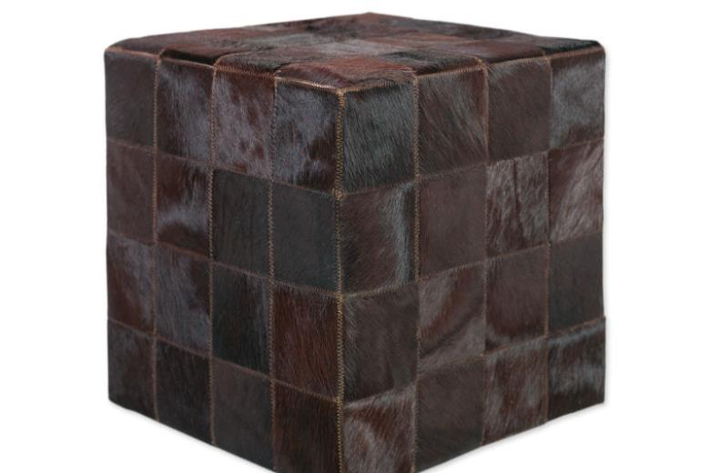 Δερμάτινο σκαμπό χειροποίητο Tapicap cube brown