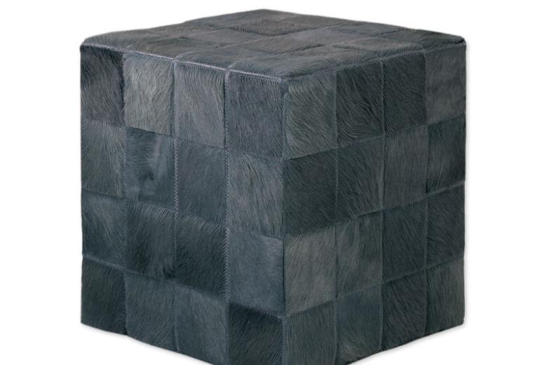 Δερμάτινο σκαμπό χειροποίητο Tapicap cube grey