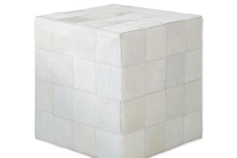 Δερμάτινο σκαμπό χειροποίητο Tapicap cube white