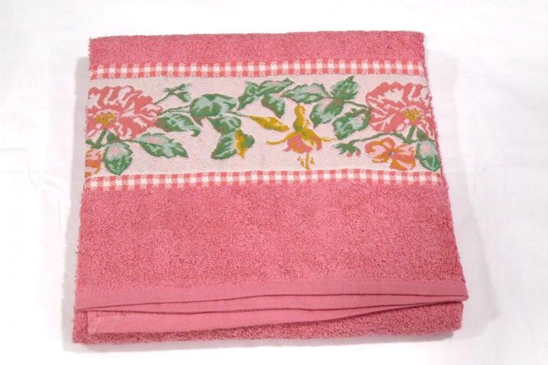 Πετσέτα λουτρού βαμβακερή με φάσα Flower Pink