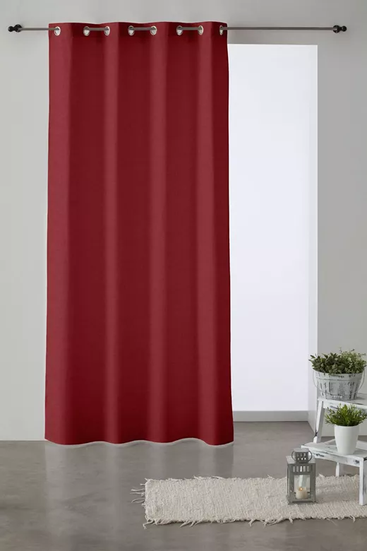 Κουρτίνα λονέτα μονόχρωμη με τρουκς Levante Rojo