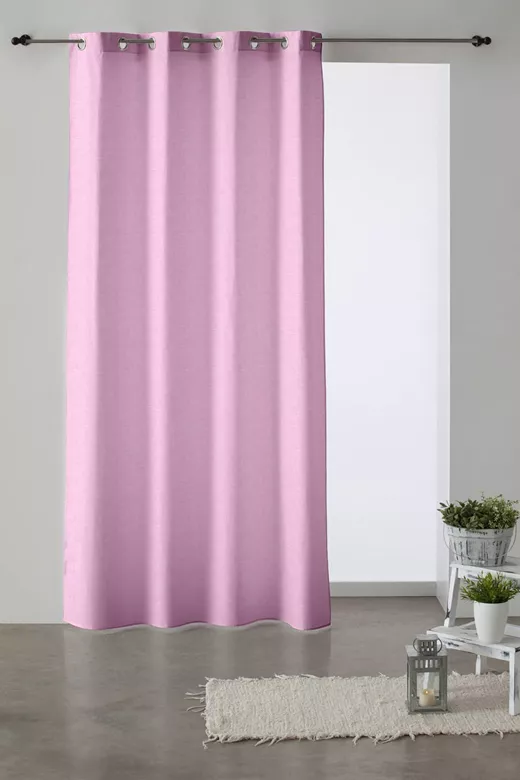 Κουρτίνα λονέτα μονόχρωμη με τρουκς Levante Rosa