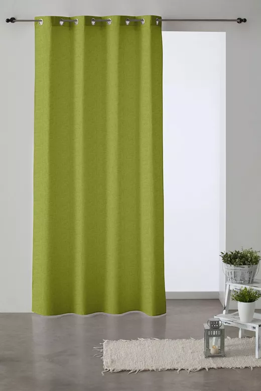 Κουρτίνα λονέτα μονόχρωμη με τρουκς Levante Verde