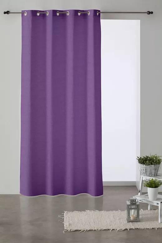 Κουρτίνα λονέτα μονόχρωμη με τρουκς Levante Violeta