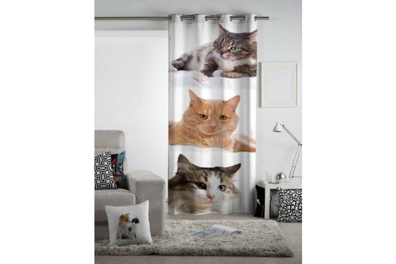Κουρτίνα λονέτα με τρουκς Different Cats