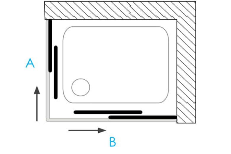 Καμπίνα μπάνιου παραλ/μη με είσοδο από γωνία με 2 συρόμενα και 2 σταθερά φύλλα Venia 10 Mat