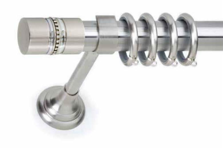 Κουρτινόξυλο Φ35 Νίκελ σατινέ με Swarovski Orion