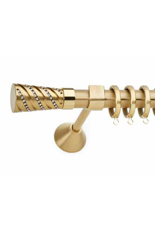 Κουρτινόξυλο Φ25 Χρυσό Ματ με Swarovski Anartisi Panama3