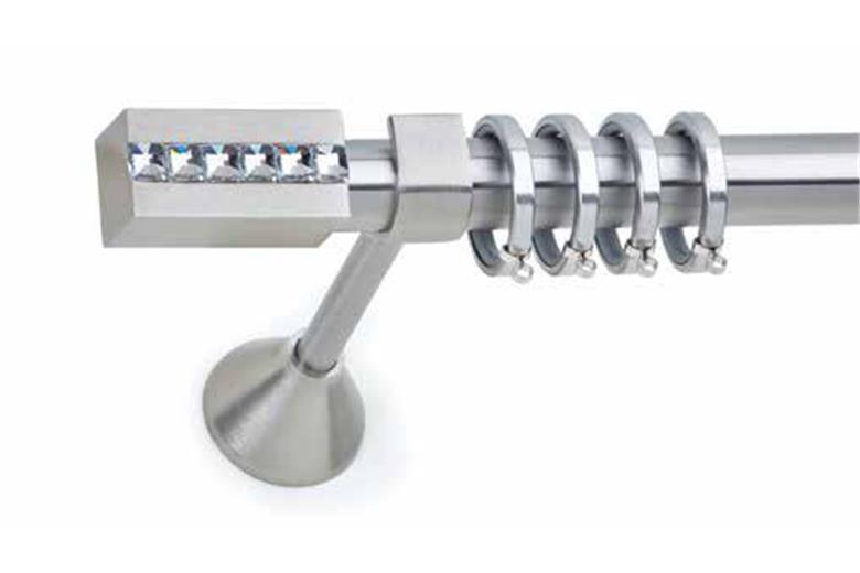 Κουρτινόξυλο Φ25 Νίκελ σατινέ με Swarovski Anartisi Genius Strass