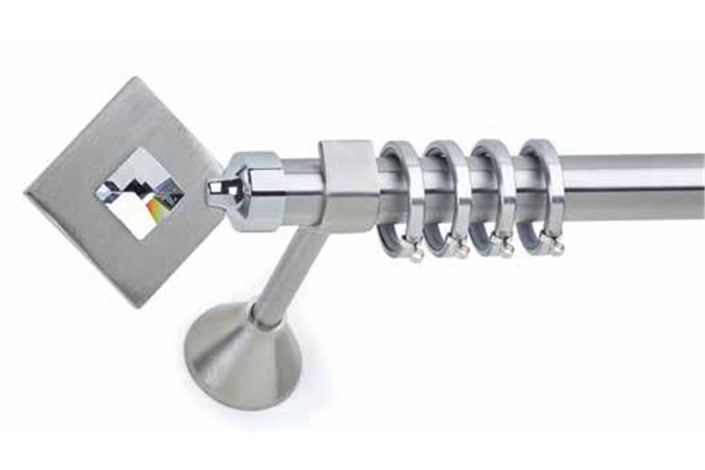Κουρτινόξυλο Φ25 Νίκελ σατινέ με Swarovski Anartisi Ermis Metal