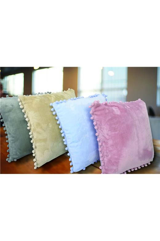 Κουβέρτα fleece με pom-pom Makis Tselios Pomy