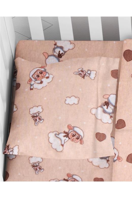 ΜΑΞΙΛΑΡΟΘΗΚΗ ΕΜΠΡΙΜΕ ΒΡΕΦ Flannel Cotton 100% 35Χ45 Προβατάκι