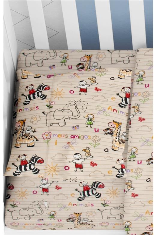 ΜΑΞΙΛΑΡΟΘΗΚΗ ΕΜΠΡΙΜΕ ΒΡΕΦ Flannel Cotton 100% 35Χ45 Africa