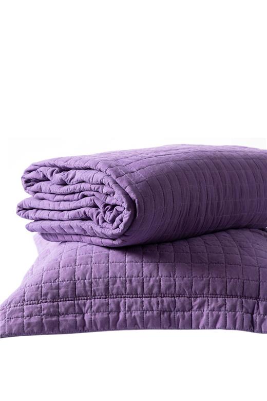 ΚΟΥΒΕΡΛΙ σετ (220cm x 240cm + 2 x 50cm x 70cm) STONEWASHED PURPLE